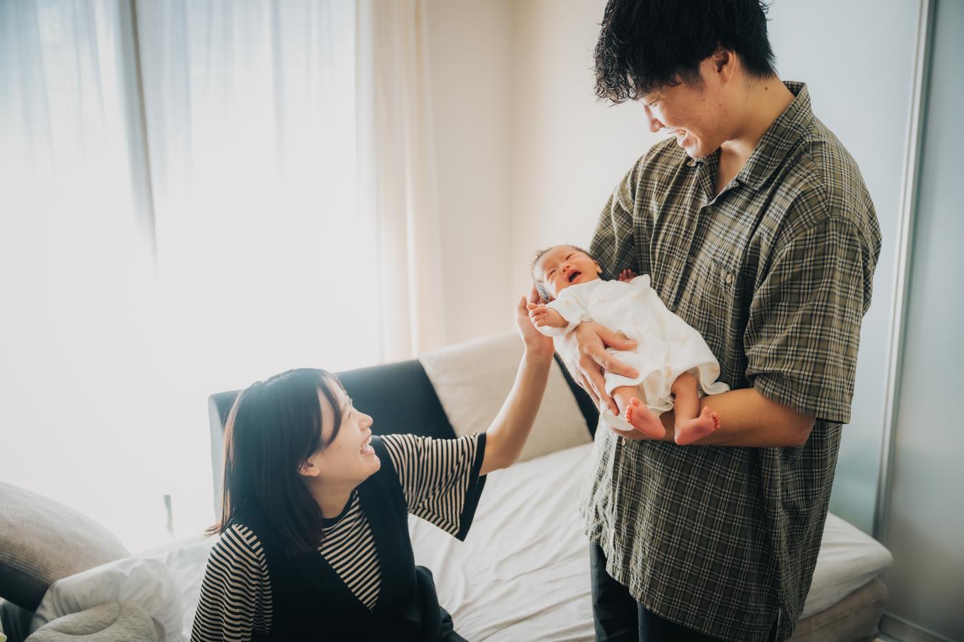 赤ちゃんを迎えたご家族の出張撮影