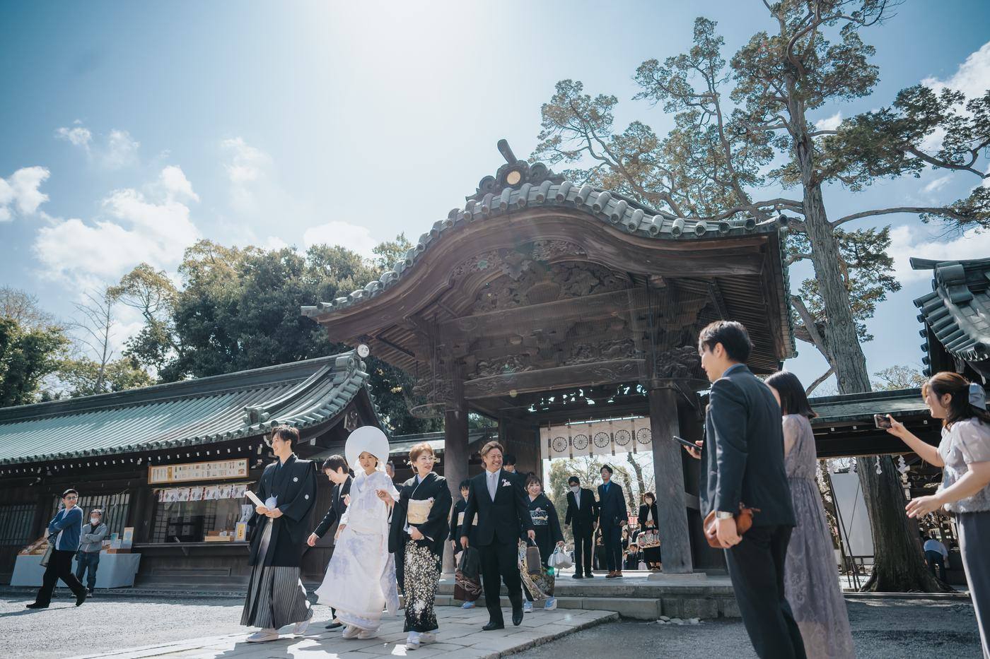 神社での和装ウェディングの撮影